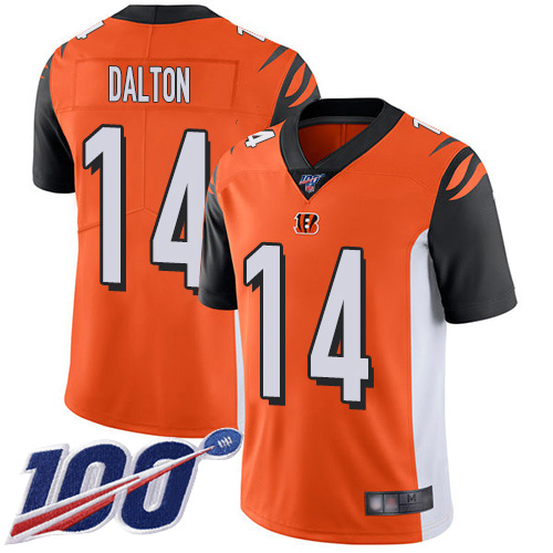 Cincinnati Bengals Limited Orange Men Andy Dalton Alternate Jersey NFL Footballl #14 100th Season Vapor Untouchable